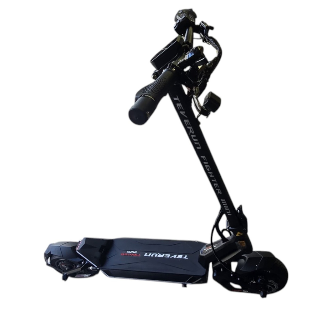 Teverun Fighter Mini v4 52V 25Ah with Bosch motor +fast charger +GPS +NFC green and red badges +carbon +self sealing tyre + adjustable hydraulic suspension