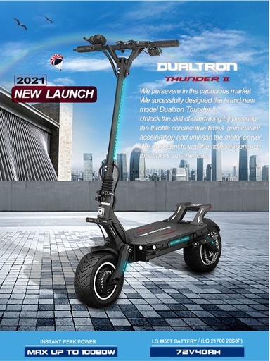 [dualtron-thunder-2-72v40ah-lg] DUALTRON NEW THUNDER 2 II 40Ah Samsung 21700 + FREE FAST CHARGER + self sealing tire 