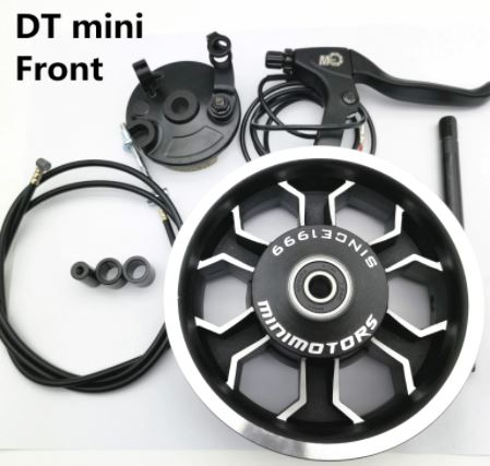[front-rim-with-brake-dualtron-mini] Kit aluminium front rim with drum brake (Kit llanta delantera con freno) 8,5'' Minimotors Dualtron Mini